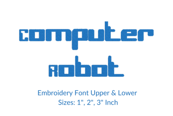 Computer Robot Font Embroidery Design Review